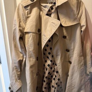 Hugo Boss Beige Trench Coat with Polka Dot Lining